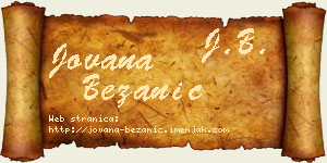 Jovana Bežanić vizit kartica